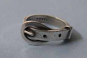 Mexican Sterling Buckle Ring, c. 1970
