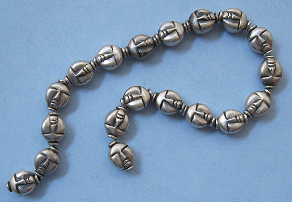 Sterling Face Beads, c. 1960