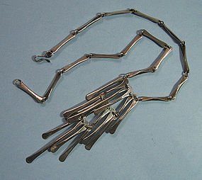Mexican Sterling Modernist Necklace