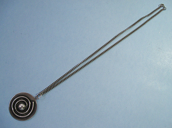 Sterling Disc Pendant and Chain