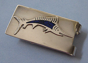 Mexican Sterling and Enamel Money Clip