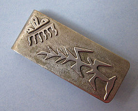 Sterling Money Clip, Abstract Design