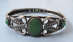 Egyptian-Revival Sterling Bangle