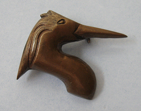 Pair of Mixed Metal Bird Pins, c. 1950