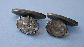Sterling and Abalone Cuff Links, c. 1935