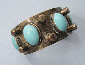 Silverplated and Glass Cuff, c. 1955
