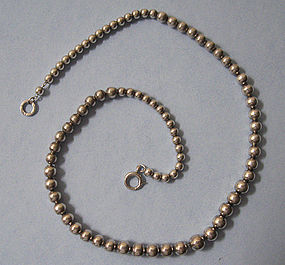 Sterling Silver Bead Necklace, c. 1960