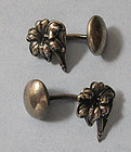 Sterling Flower Cuff Links, c. 1900