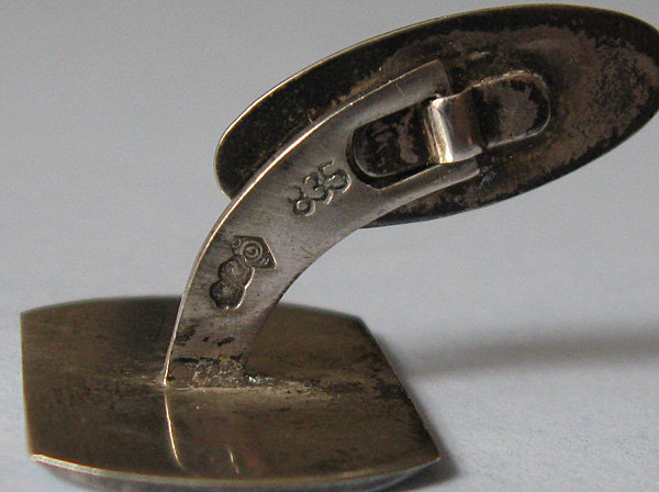 French Silver Cuff Links, c. 1955