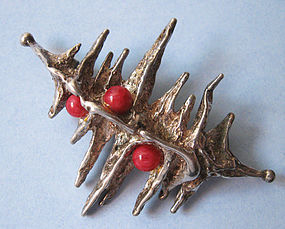 Silver and Bead Pin/Pendant, c. 1965