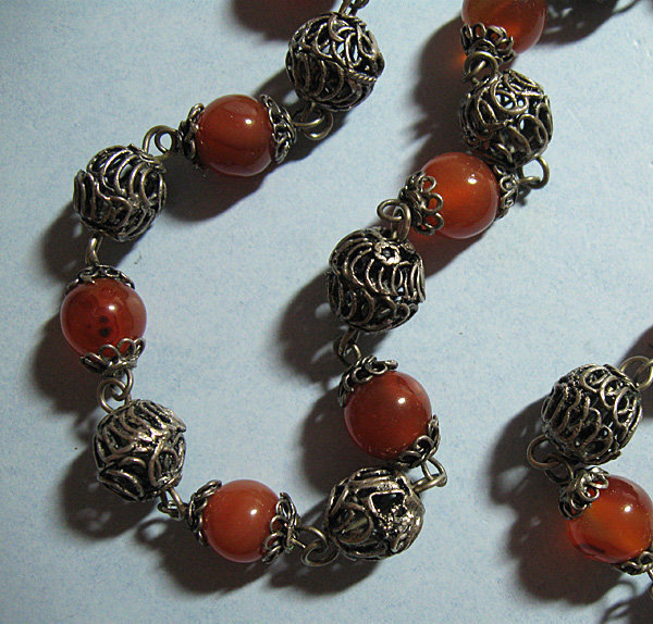 Chinese Carnelian Bead Necklace, c. 1970