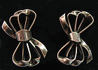 Sterling Bow Earrings, c. 1950