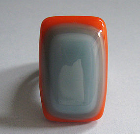 Melvin Roman Glass and Sterling Ring