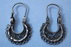 Mexican Silver Wirework Earrings