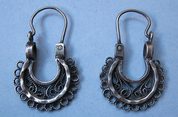 Mexican Silver Wirework Earrings