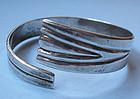 Handmade Sterling Bangle with Linear Design