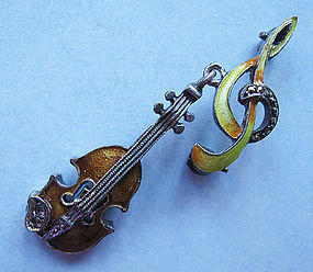 German Sterling Violin Pin