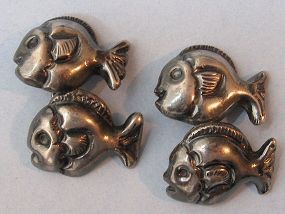 Mexican Sterling Fish Cuff Links