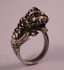 Sterling Silver Lion Ring