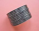 Wide Sterling Cuff, Dramatic Beaded Design