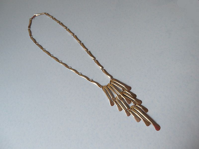 Sterling Chain Necklace with Tiered Pendant