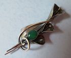 Sterling and Chrysoprase Calla Lily Pin