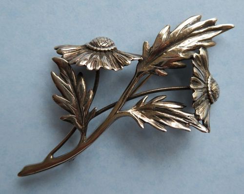 Sterling Floral Pin