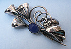 Sterling and Agate Calla Lily Brooch