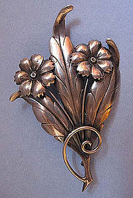 Sterling Floral Pin