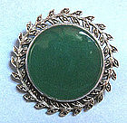 Sterling Marcasite and Chrysoprase Pin