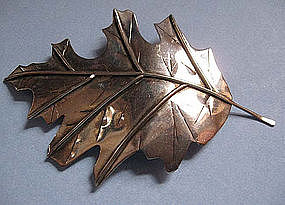 Sterling Silver Large Leaf Pin