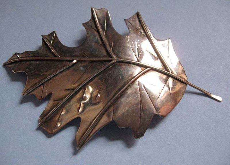 Sterling Silver Large Leaf Pin