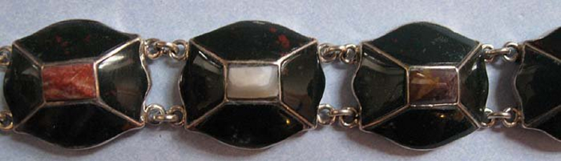 Victorian Sterling and Chalcedony Bracelet, c. 1880