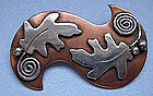 Copper and Silver Handmade Pin