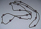 Faux Amethyst and Metal Chain, c. 1910