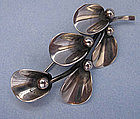 Sterling Leaf and Berry Pin by N.E. From