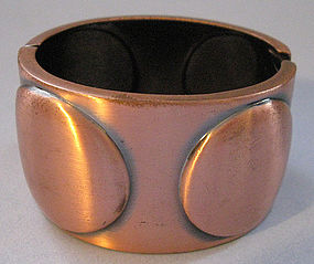 Wide Copper Hinged Bangle
