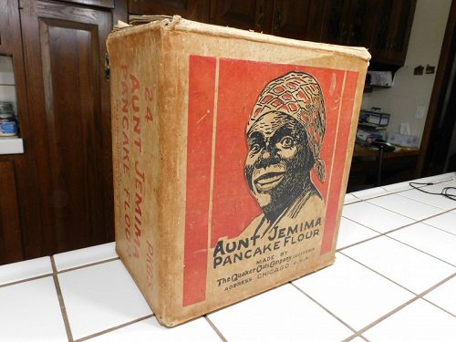 Rare 1920s AUNT JEMIMA Pancake Flour RETAIL BOX Black Americana