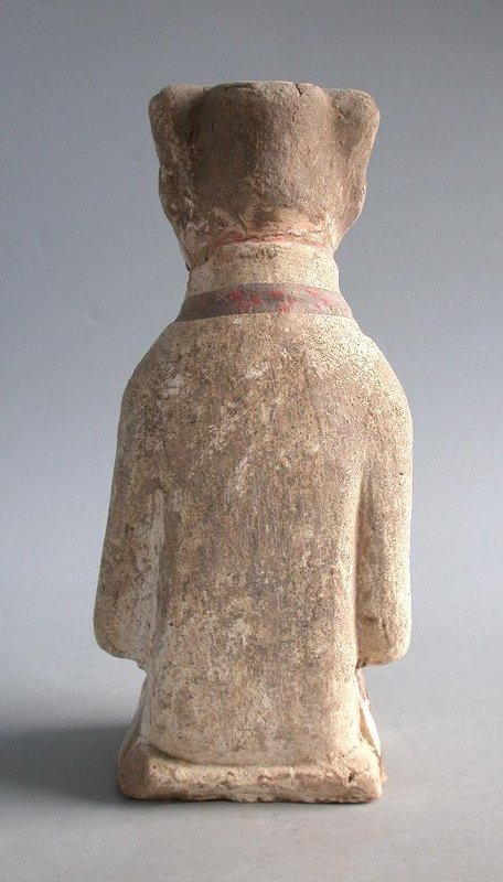 Chinese Han Dynasty Painted Pottery Figure (10.25&quot; / 26cm)