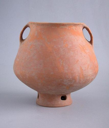 Rare Chinese Neolithic Pottery Footed Jar - Caiyuan Culture