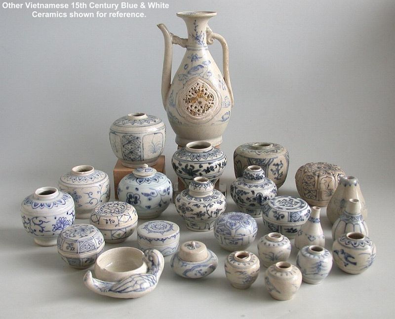Vietnamese 15th Century Blue &amp; White Double-Gourd Jar