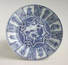 Chinese Kangxi Blue & White Porcelain Dish (Kraak)
