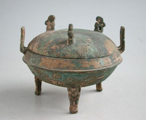 Rare Small Chinese Han Dynasty Bronze Ding (Published)