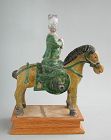 Chinese Ming Dynasty Glazed Horse & Rider