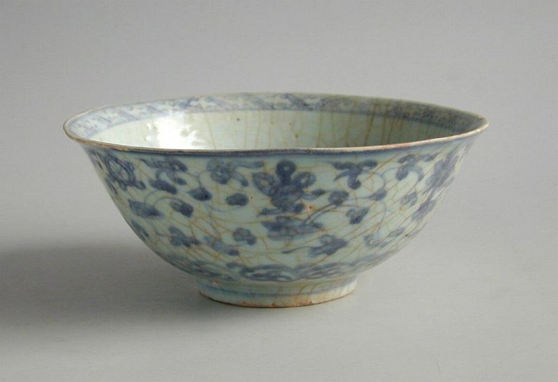 Chinese Ming Dynasty Blue & White Porcelain Bowl Precious Objects