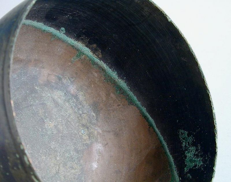 Fine Korean Koryo Dynasty Bronze Bowl, Spoon &amp; Chopsticks