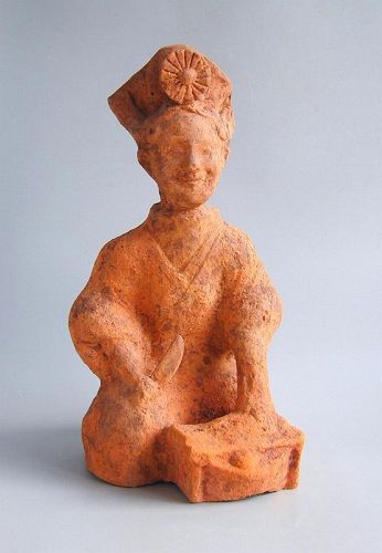 Large Chinese Han Dynasty Sichuan Pottery Figure - Cook