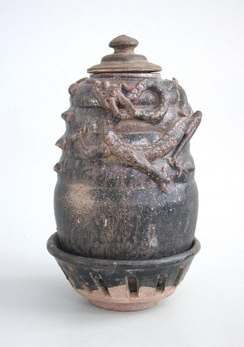 Very Rare Chinese Song Dynasty Dragon Jar with Stand & Cover *SALE*