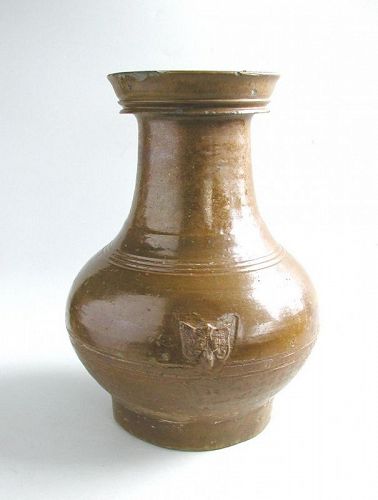 Tall Chinese Han Dynasty Amber Glazed Pottery Hu Jar *SALE*