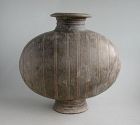 Fine LARGE Chinese Han Dynasty Burnished Pottery Cocoon Jar